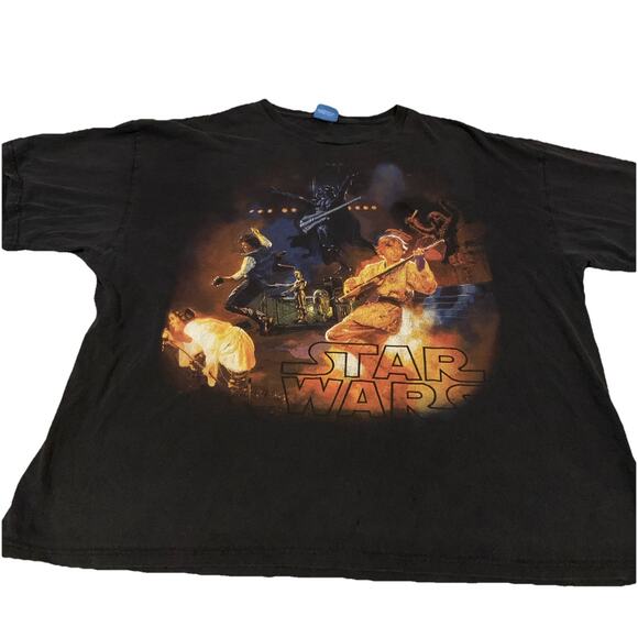 Vtg Star Wars Rock Band Luke Skywalker Vader Retro Concert Black T-Shirt XXL - Picture 1 of 7